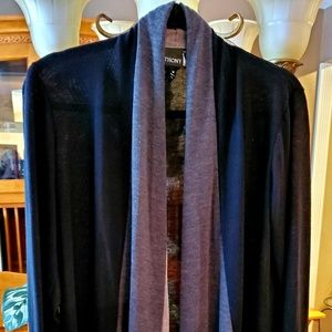 High low black sweater scarf.